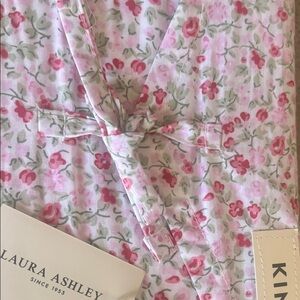 Summer Bedding- Laura Ashley Pink Floral Cotton Percale King Sheet Set
